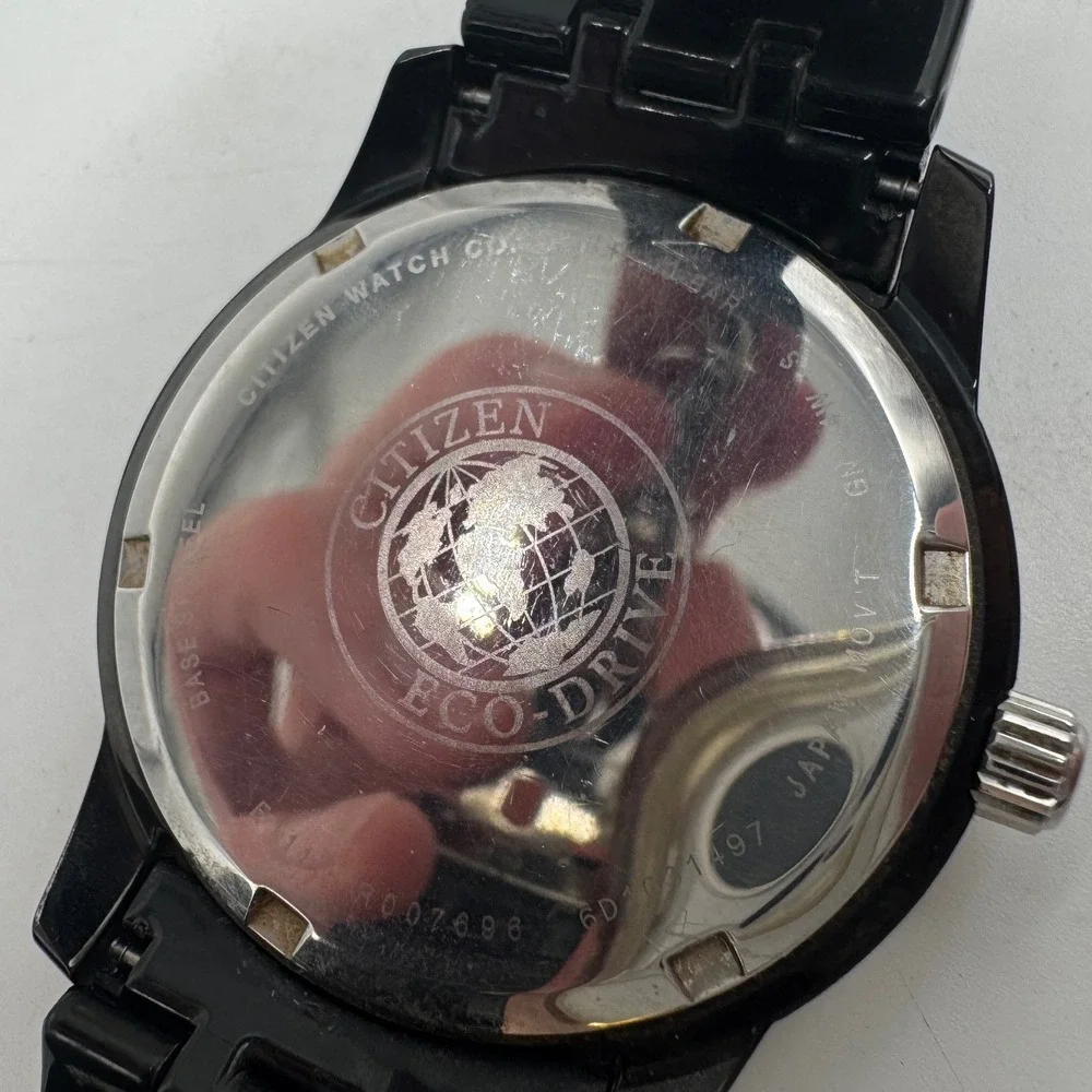 Citizen Eco-Drive Black Dial Diamond Marker Two Tone Steel Watch E111-R020728